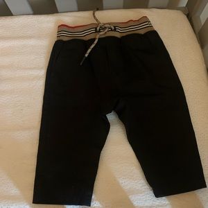 Burberry Kids, Baby Icon Stripe Cotton Twill Pants, Black 6 months